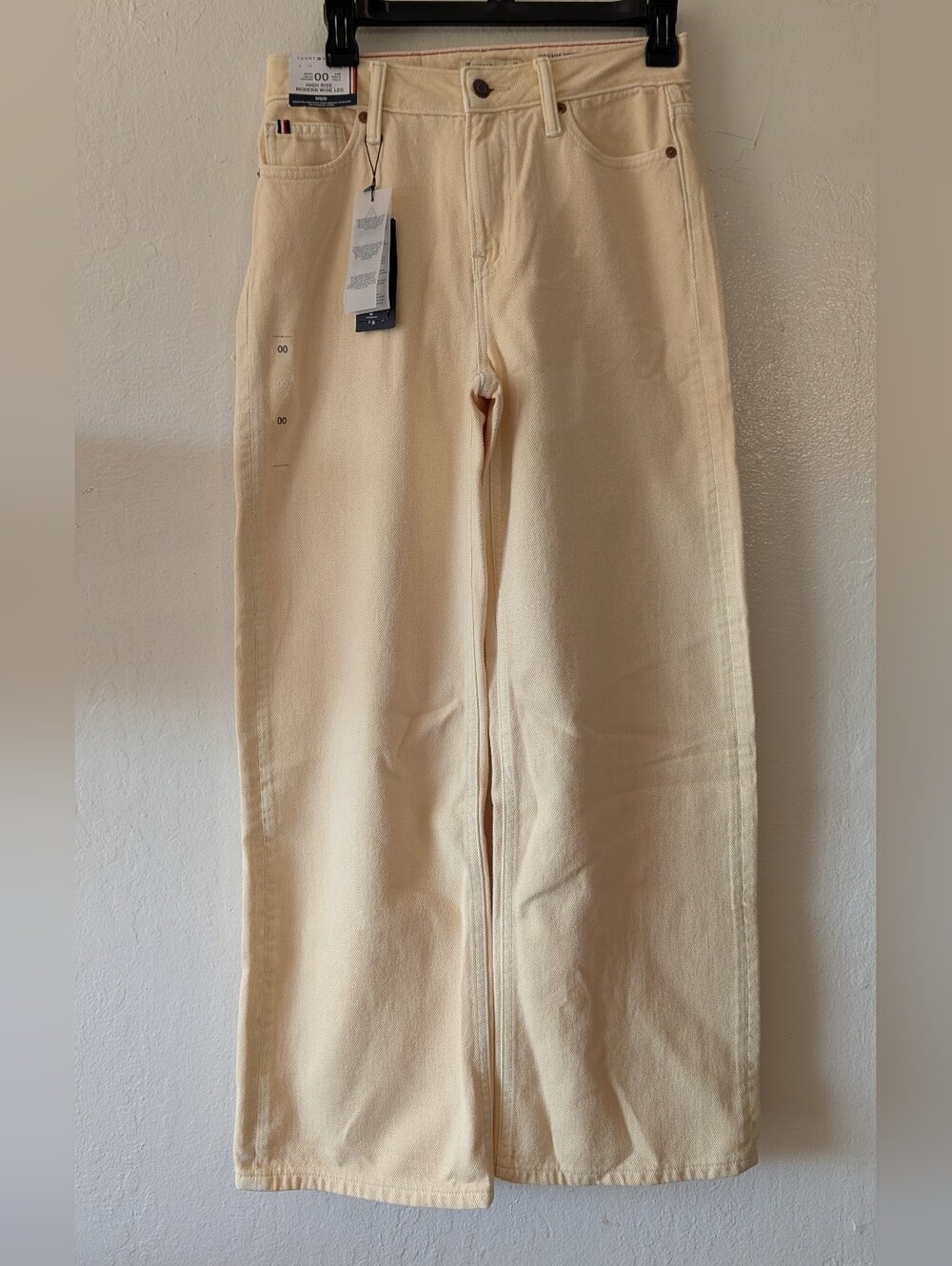 Women's Cream High-rise Modern Wide Leg